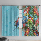 Blue Budgies on Callistemon Window Curtain Merry Christmas Aussie - Aussie Hoodie