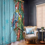 Blue Budgies on Callistemon Window Curtain Merry Christmas Aussie - Aussie Hoodie