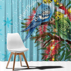 Blue Budgies on Callistemon Window Curtain Merry Christmas Aussie - Aussie Hoodie