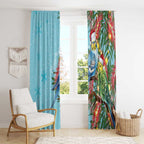 Blue Budgies on Callistemon Window Curtain Merry Christmas Aussie - Aussie Hoodie