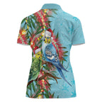 Blue Budgies on Callistemon Women Polo Shirt Merry Christmas Aussie - Aussie Hoodie
