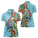 Blue Budgies on Callistemon Women Polo Shirt Merry Christmas Aussie - Aussie Hoodie