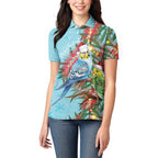 Blue Budgies on Callistemon Women Polo Shirt Merry Christmas Aussie - Aussie Hoodie