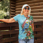 Blue Budgies on Callistemon Women Polo Shirt Merry Christmas Aussie - Aussie Hoodie