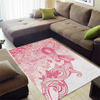 Australia Personalized Area Rug Breast Cancer Pink Ribbon - Marble Roses