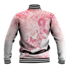 Australia Personalized Baseball Jacket Breast Cancer Pink Ribbon - Marble Roses