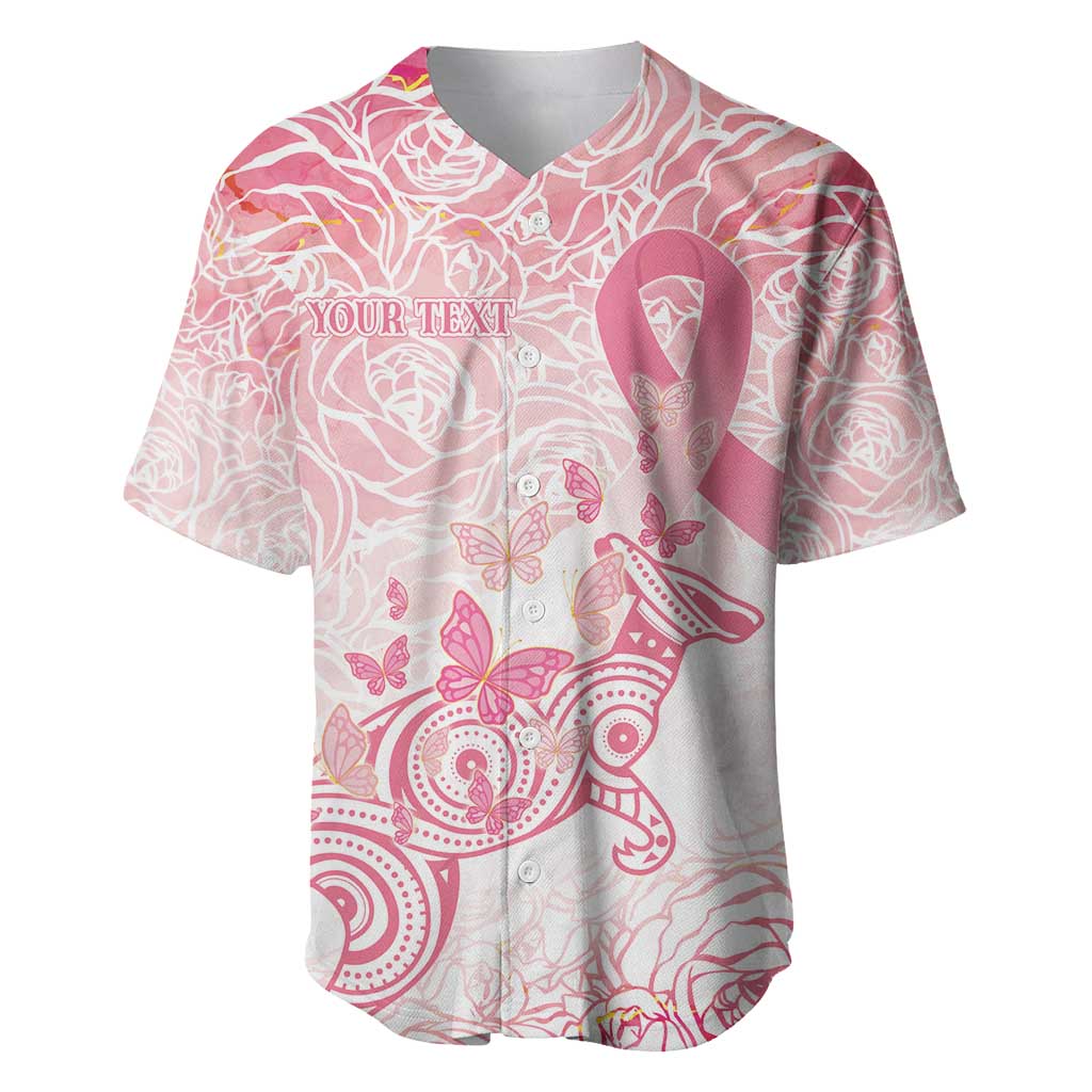 Australia Personalized Baseball Jersey Breast Cancer Pink Ribbon - Marble Roses