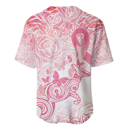 Australia Personalized Baseball Jersey Breast Cancer Pink Ribbon - Marble Roses