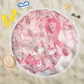 Australia Personalized Beach Blanket Breast Cancer Pink Ribbon - Marble Roses