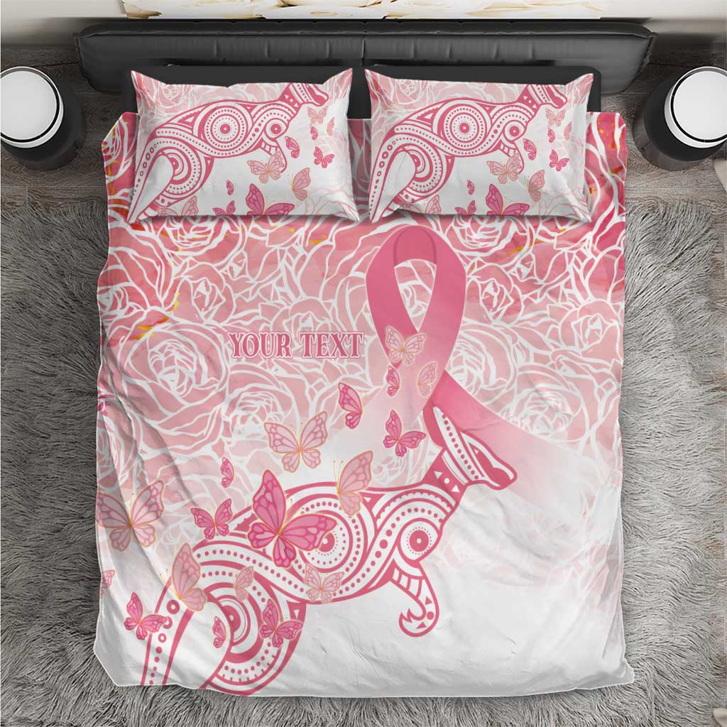 Australia Personalized Bedding Set Breast Cancer Pink Ribbon - Marble Roses
