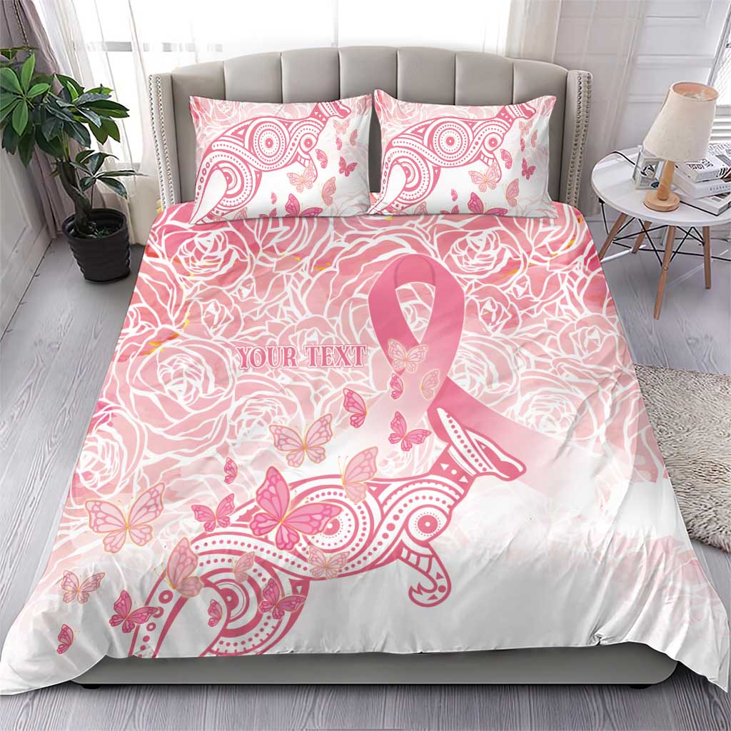 Australia Personalized Bedding Set Breast Cancer Pink Ribbon - Marble Roses