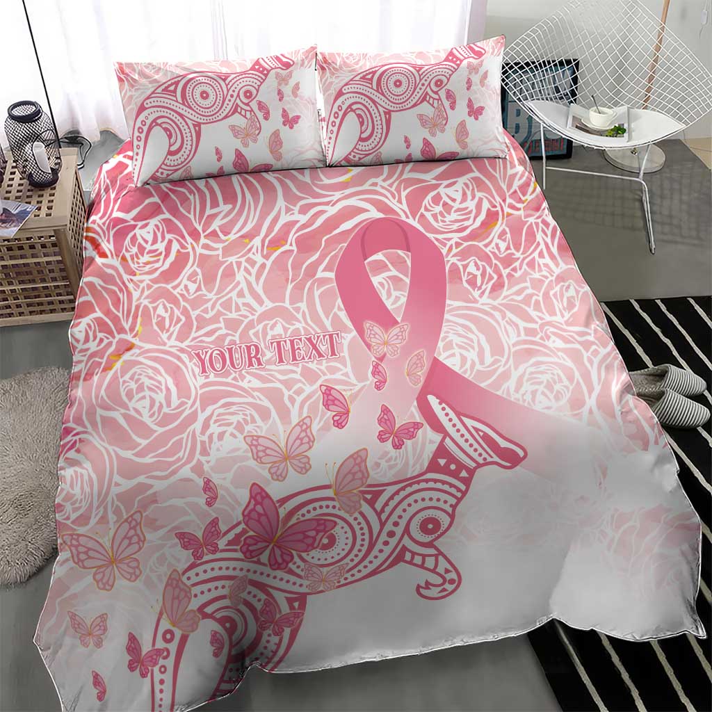 Australia Personalized Bedding Set Breast Cancer Pink Ribbon - Marble Roses