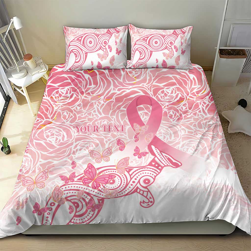 Australia Personalized Bedding Set Breast Cancer Pink Ribbon - Marble Roses
