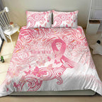 Australia Personalized Bedding Set Breast Cancer Pink Ribbon - Marble Roses