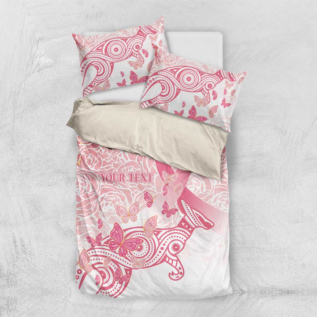 Australia Personalized Bedding Set Breast Cancer Pink Ribbon - Marble Roses
