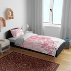 Australia Personalized Bedding Set Breast Cancer Pink Ribbon - Marble Roses