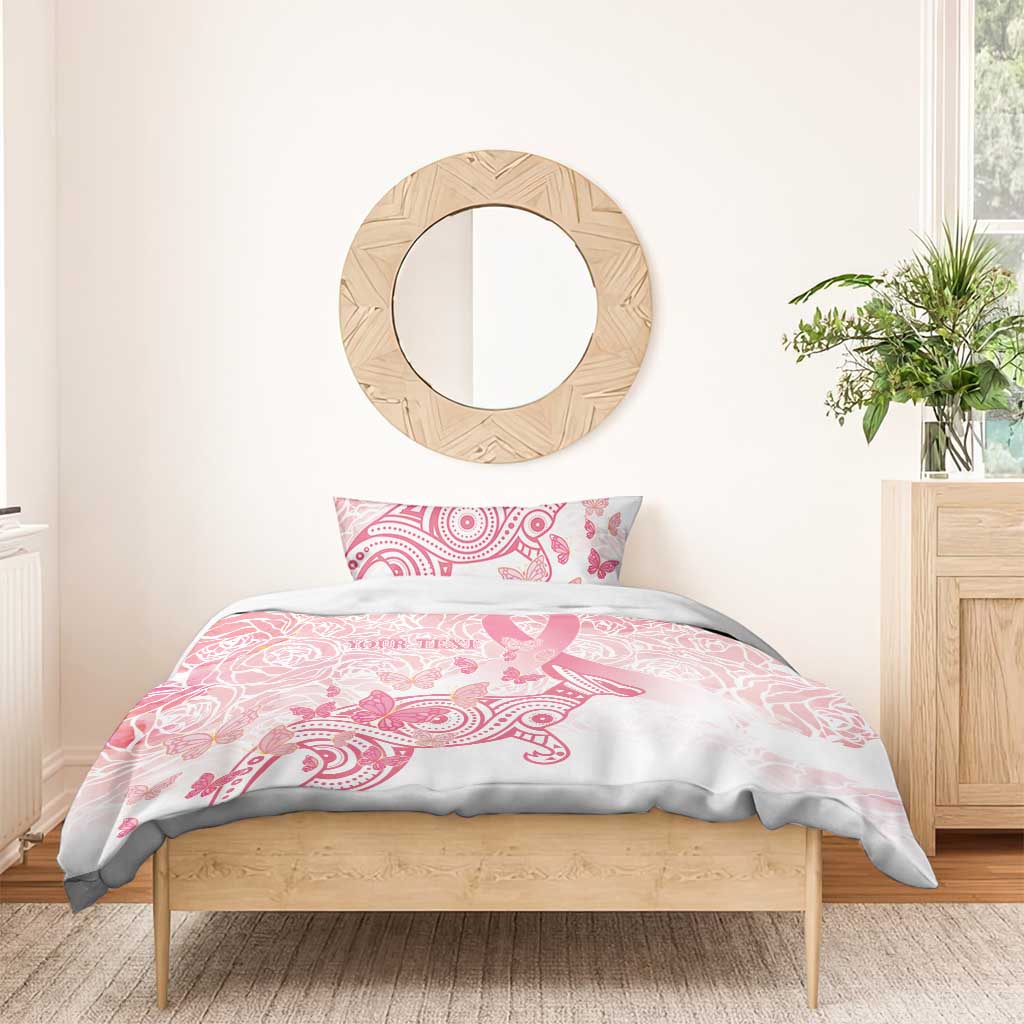 Australia Personalized Bedding Set Breast Cancer Pink Ribbon - Marble Roses