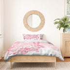 Australia Personalized Bedding Set Breast Cancer Pink Ribbon - Marble Roses