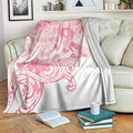 Australia Personalized Blanket Breast Cancer Pink Ribbon - Marble Roses