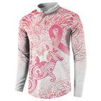 Australia Personalized Button Sweatshirt Breast Cancer Pink Ribbon - Marble Roses