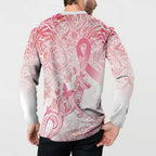 Australia Personalized Button Sweatshirt Breast Cancer Pink Ribbon - Marble Roses