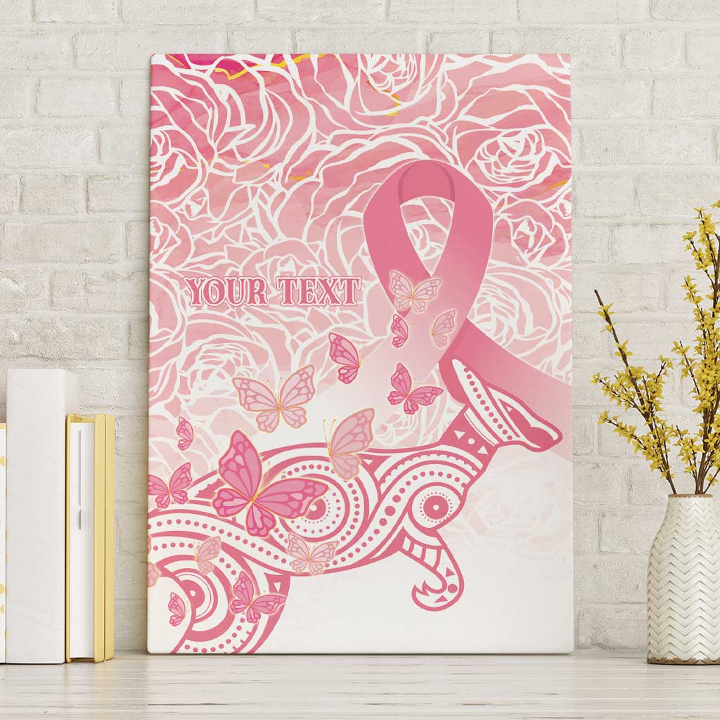 Australia Personalized Canvas Wall Art Breast Cancer Pink Ribbon - Marble Roses