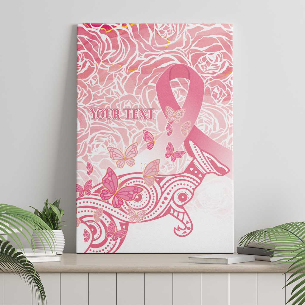 Australia Personalized Canvas Wall Art Breast Cancer Pink Ribbon - Marble Roses