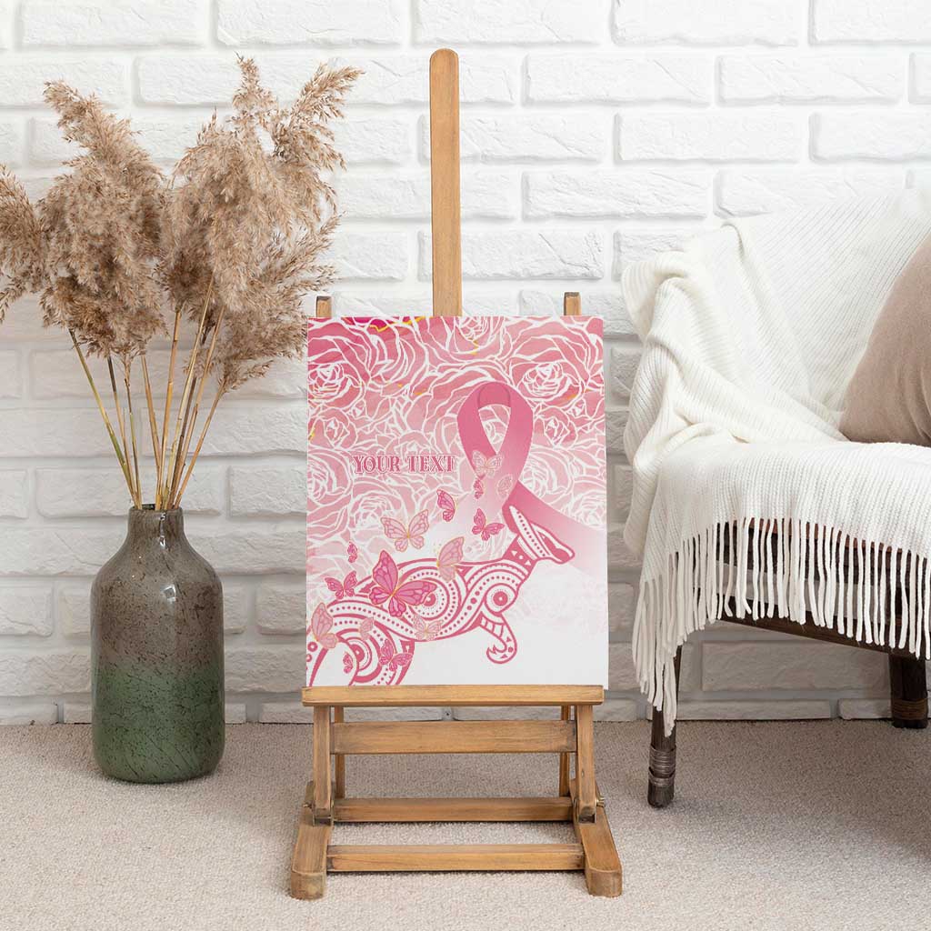 Australia Personalized Canvas Wall Art Breast Cancer Pink Ribbon - Marble Roses