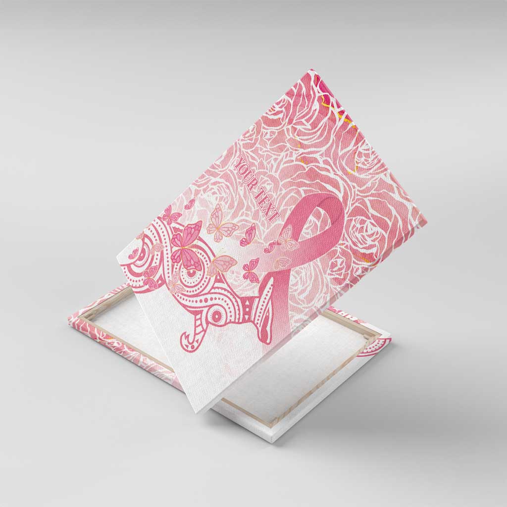 Australia Personalized Canvas Wall Art Breast Cancer Pink Ribbon - Marble Roses