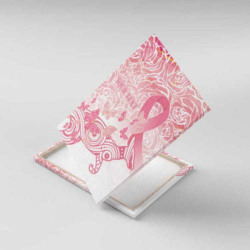 Australia Personalized Canvas Wall Art Breast Cancer Pink Ribbon - Marble Roses