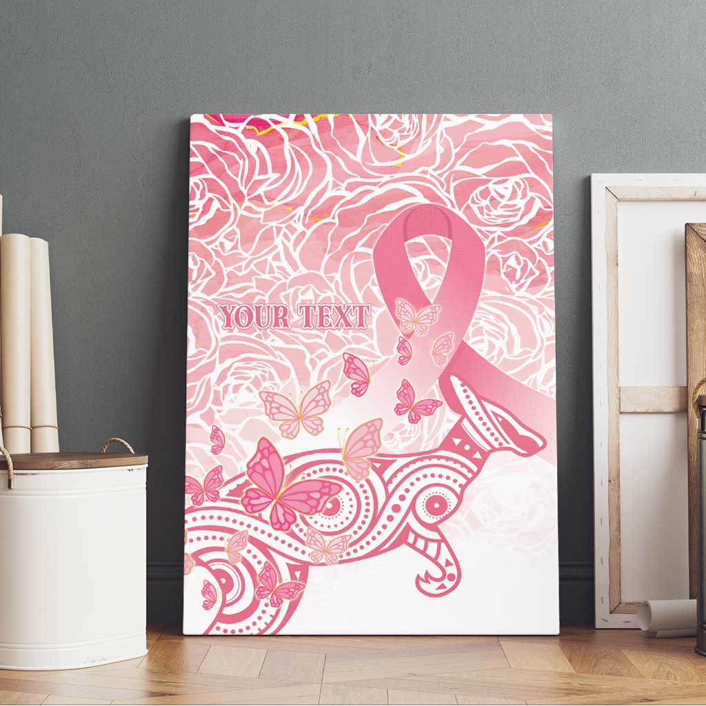 Australia Personalized Canvas Wall Art Breast Cancer Pink Ribbon - Marble Roses