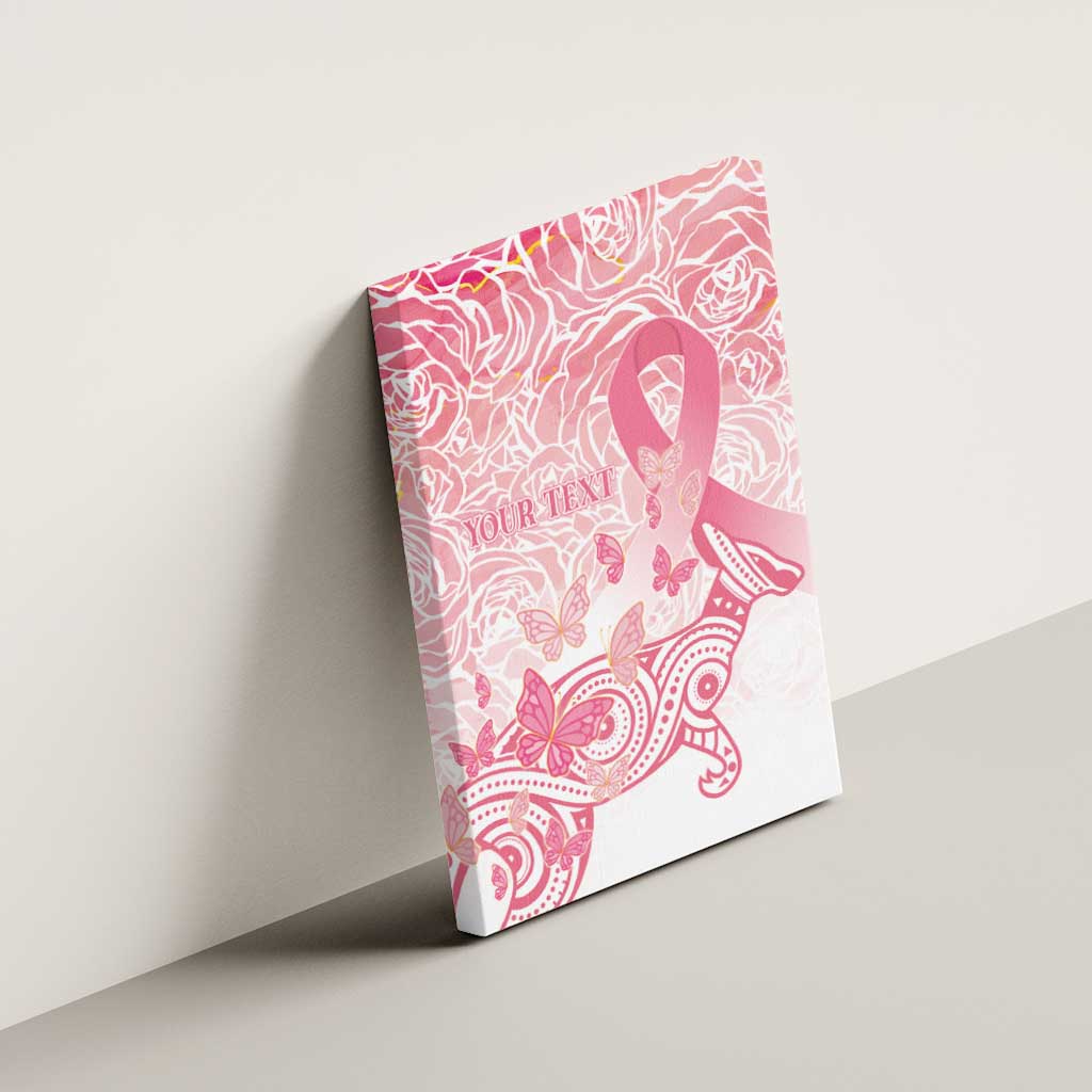 Australia Personalized Canvas Wall Art Breast Cancer Pink Ribbon - Marble Roses