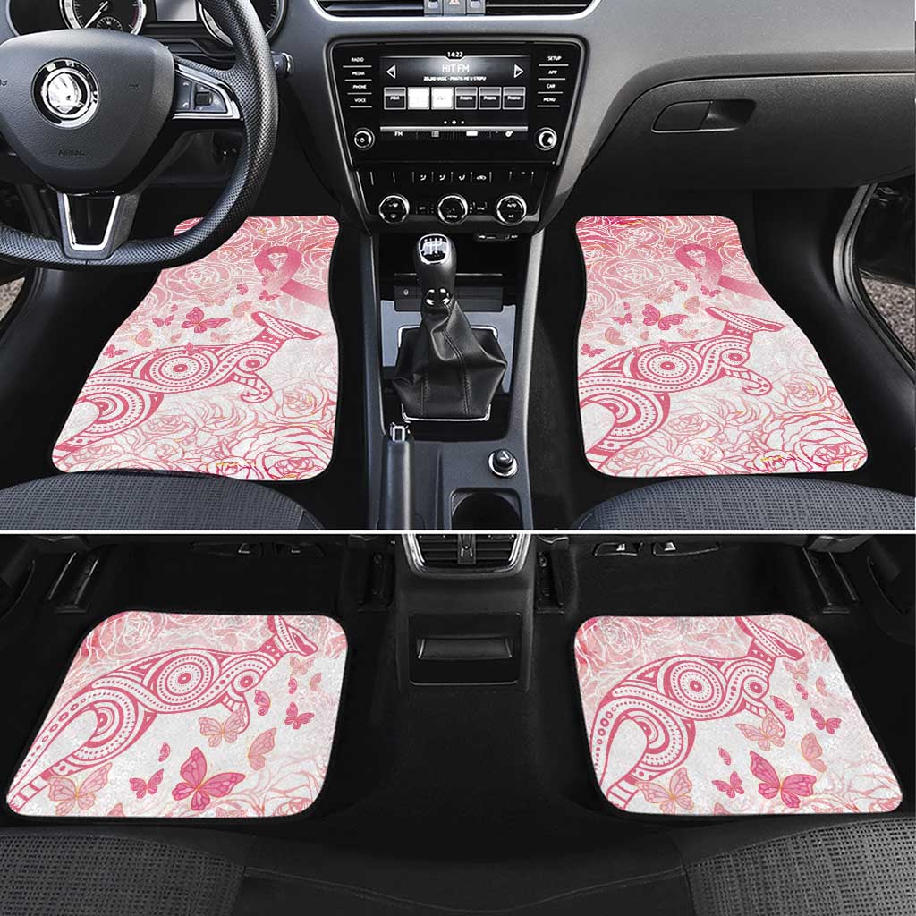 Australia Personalized Car Mats Breast Cancer Pink Ribbon - Marble Roses