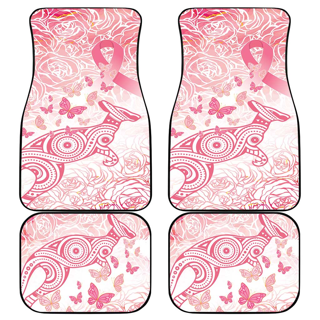 Australia Personalized Car Mats Breast Cancer Pink Ribbon - Marble Roses