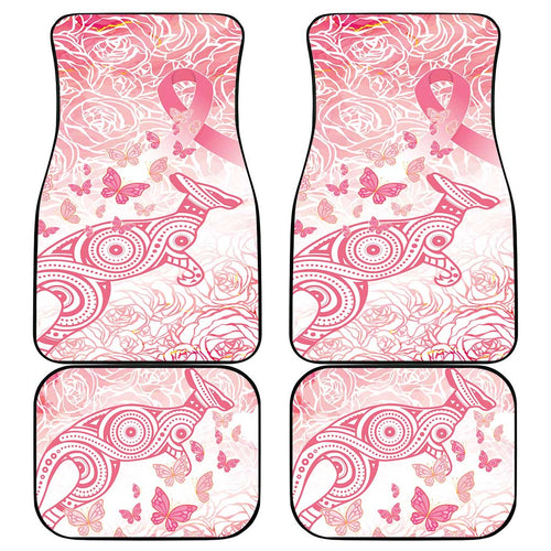 Australia Personalized Car Mats Breast Cancer Pink Ribbon - Marble Roses