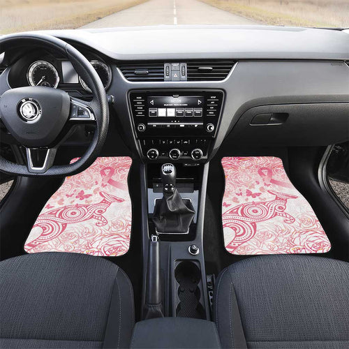 Australia Personalized Car Mats Breast Cancer Pink Ribbon - Marble Roses