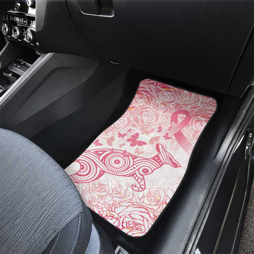 Australia Personalized Car Mats Breast Cancer Pink Ribbon - Marble Roses