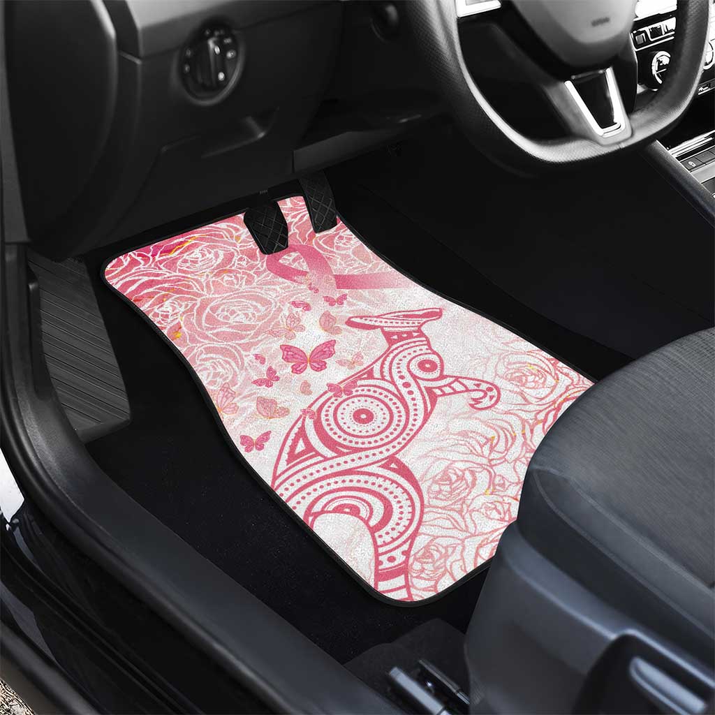 Australia Personalized Car Mats Breast Cancer Pink Ribbon - Marble Roses