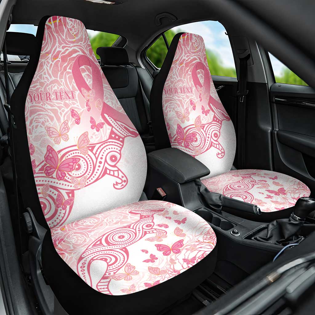 Australia Personalized Car Seat Cover Breast Cancer Pink Ribbon - Marble Roses