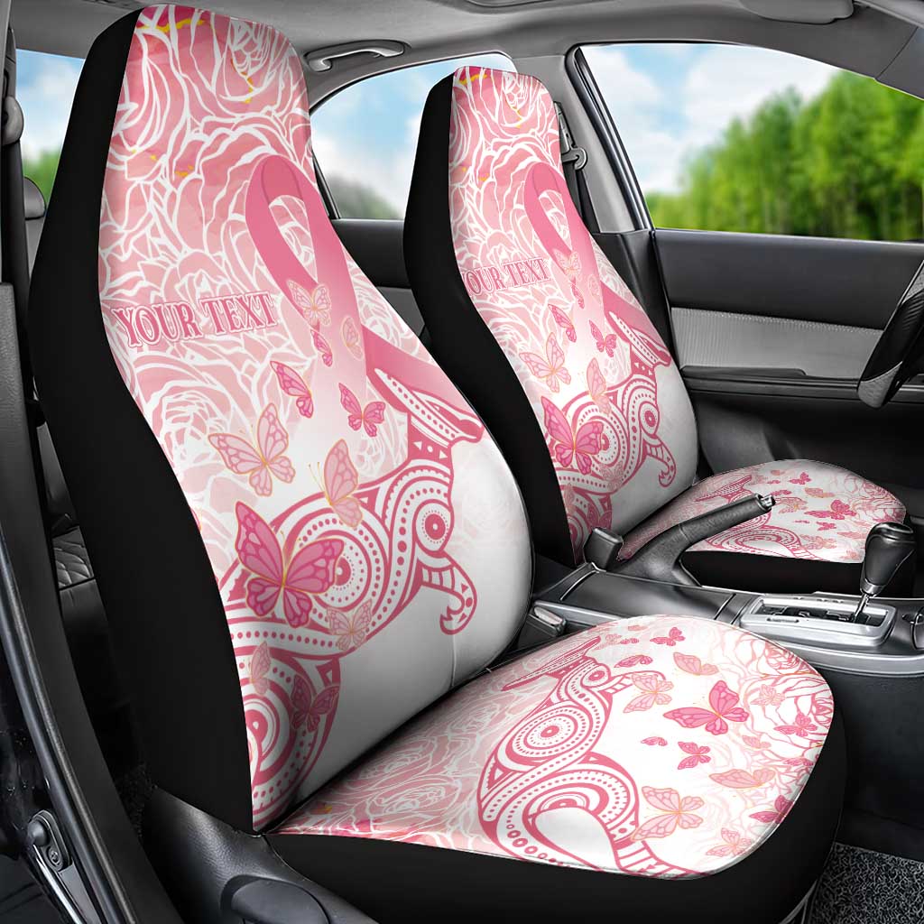 Australia Personalized Car Seat Cover Breast Cancer Pink Ribbon - Marble Roses