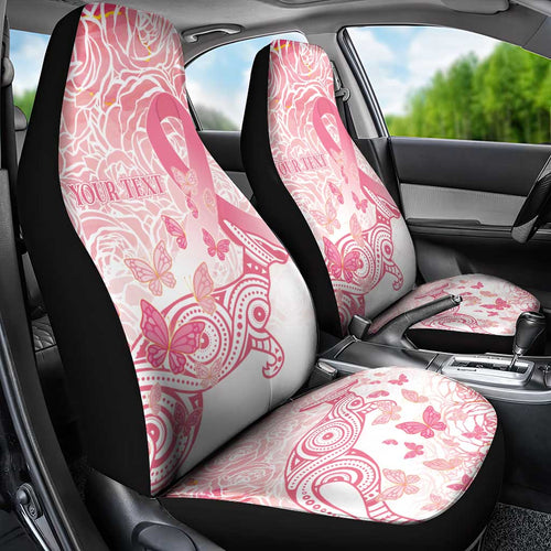 Australia Personalized Car Seat Cover Breast Cancer Pink Ribbon - Marble Roses
