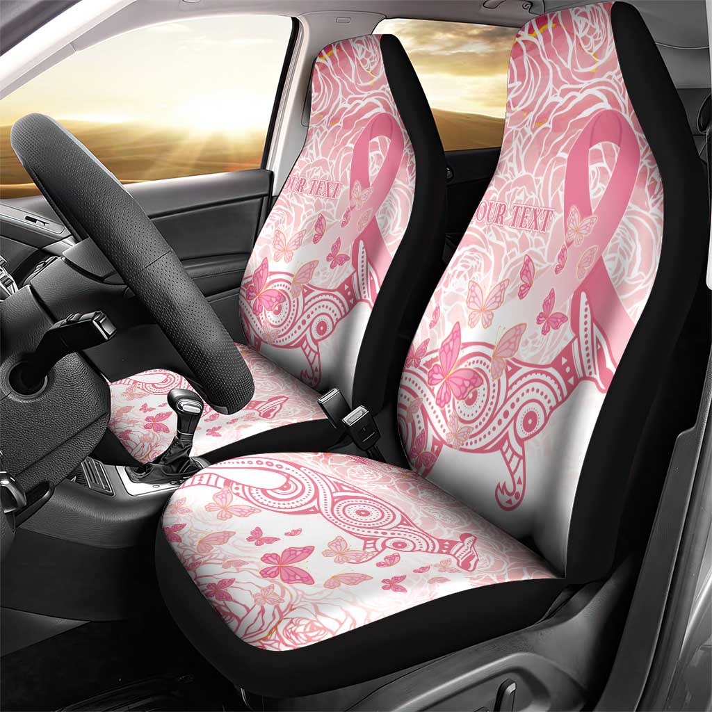 Australia Personalized Car Seat Cover Breast Cancer Pink Ribbon - Marble Roses