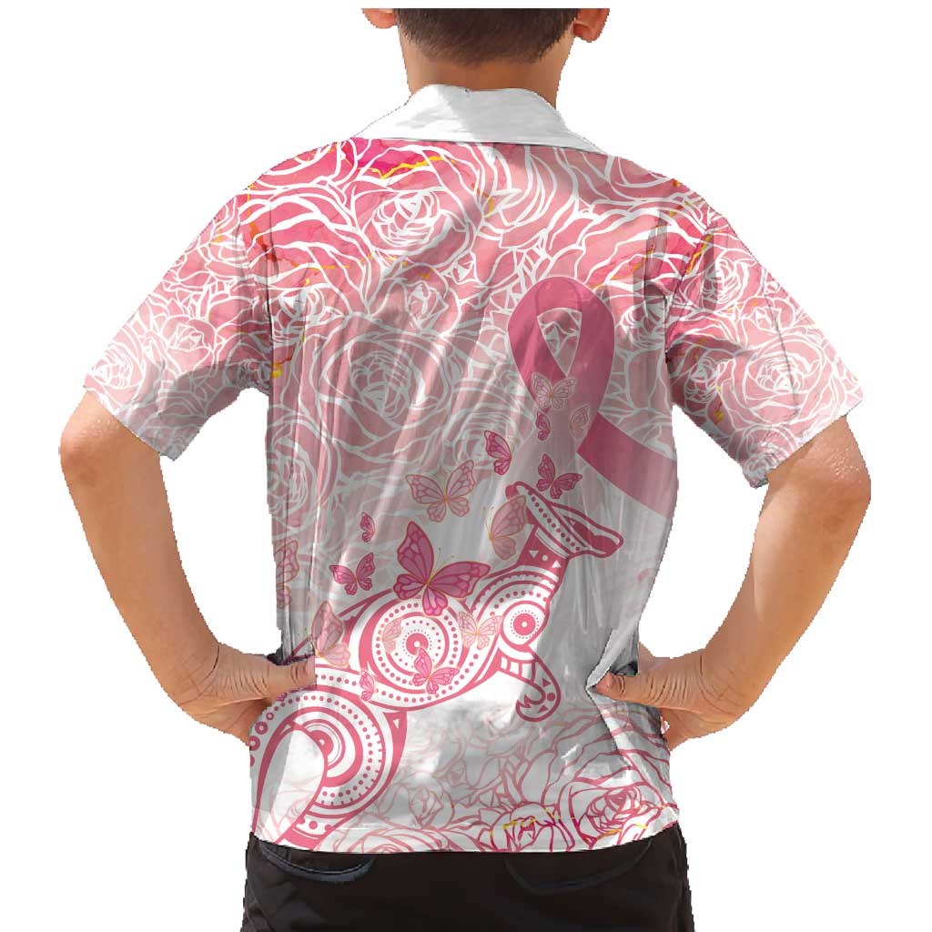 Australia Personalized Family Matching Mermaid Dress and Hawaiian Shirt Breast Cancer Pink Ribbon - Marble Roses