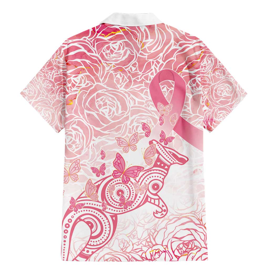 Australia Personalized Family Matching Mermaid Dress and Hawaiian Shirt Breast Cancer Pink Ribbon - Marble Roses