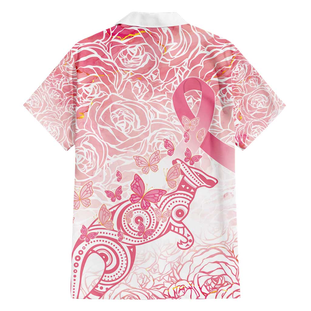 Australia Personalized Family Matching Off Shoulder Short Dress and Hawaiian Shirt Breast Cancer Pink Ribbon - Marble Roses