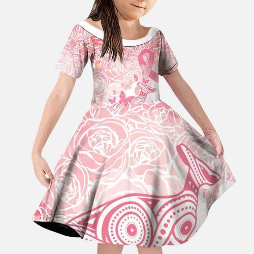 Australia Personalized Family Matching Puletasi and Hawaiian Shirt Breast Cancer Pink Ribbon - Marble Roses