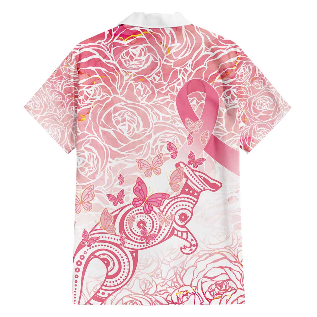 Australia Personalized Family Matching Short Sleeve Bodycon Dress and Hawaiian Shirt Breast Cancer Pink Ribbon - Marble Roses
