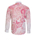Australia Personalized Family Matching Short Sleeve Bodycon Dress and Hawaiian Shirt Breast Cancer Pink Ribbon - Marble Roses