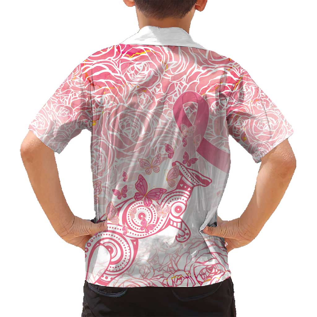 Australia Personalized Family Matching Tank Maxi Dress and Hawaiian Shirt Breast Cancer Pink Ribbon - Marble Roses