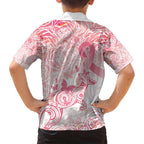 Australia Personalized Family Matching Tank Maxi Dress and Hawaiian Shirt Breast Cancer Pink Ribbon - Marble Roses